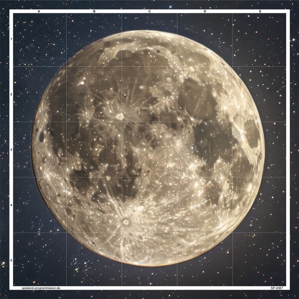 Robotermatte "Der Mond" für Bee-Bot, Blue-Bot und Cubetto