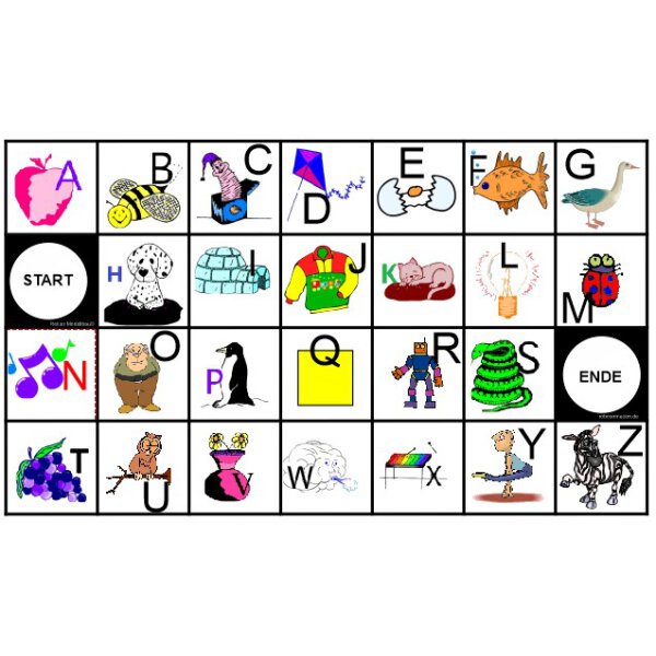 Spiel- und Lernmatte für Bee-Bot und Blue-Bot - "Begriffe mit Buchstaben A-Z"