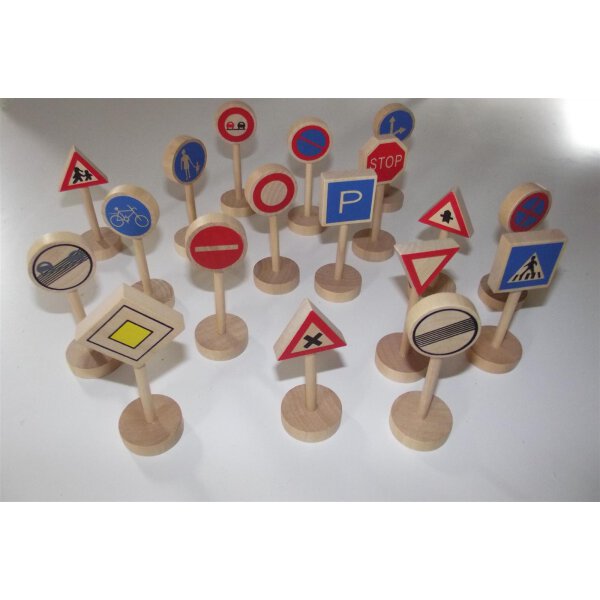 Straßenschilder-Set passend zu Spielmatte Verkehrserziehung