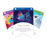 "Aufgabenkarten für Dash & Dot" - in englischer Sprache  in der Box von  Wonder Workshop